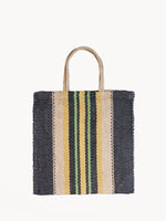 Load image into Gallery viewer, Dora Jute Tote Bag - Multi Navy
