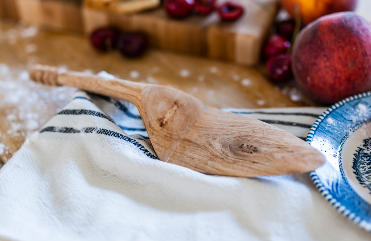 Hand Carved Wooden Spoon - Faye Pie Server