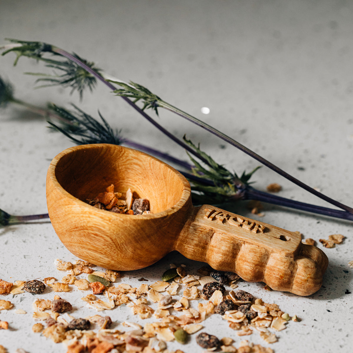 Hand Carved Wooden Ruby Measuring Cup Set