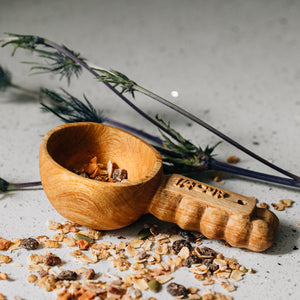 Hand Carved Wooden Ruby Measuring Cup Set