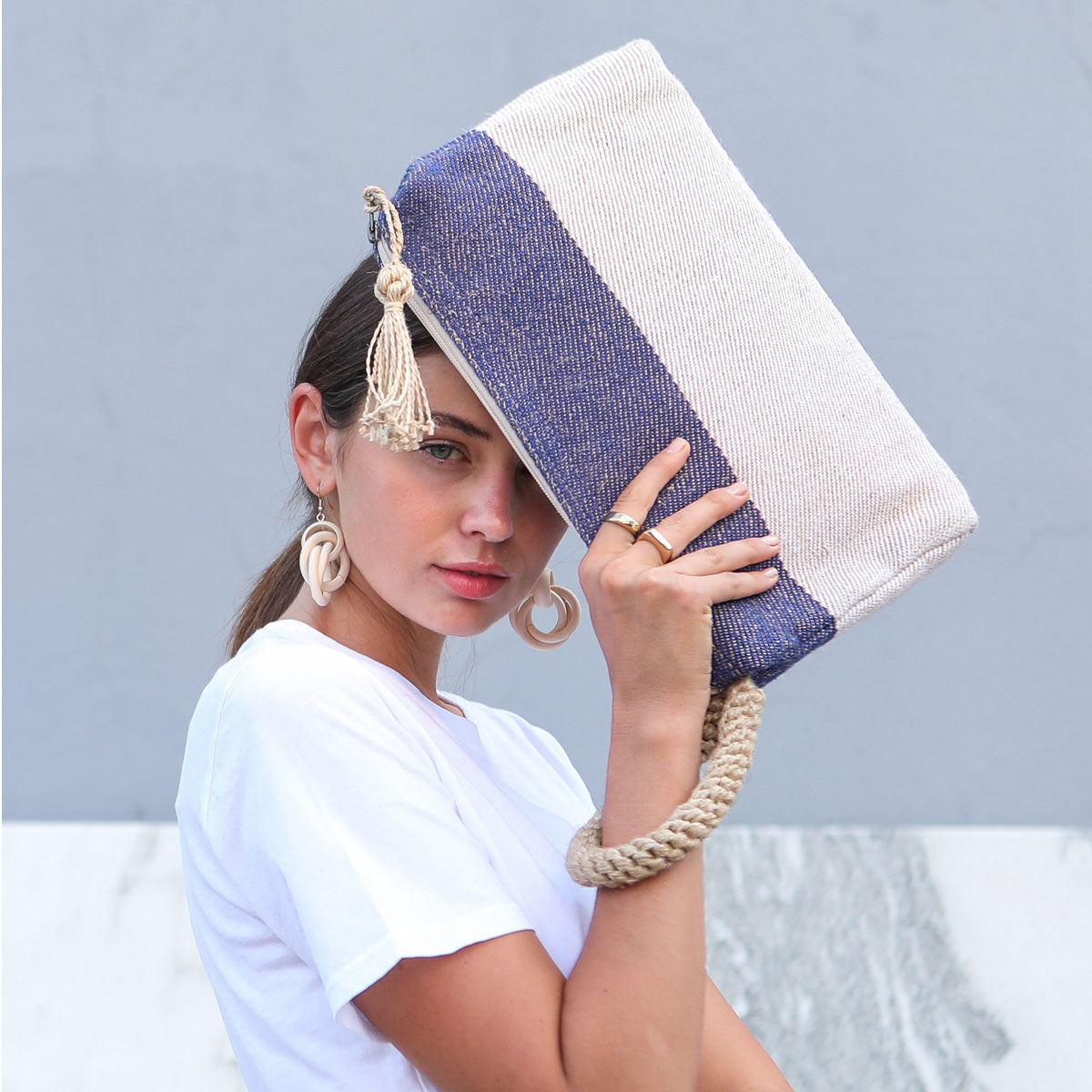 Block A Clutch - Blue