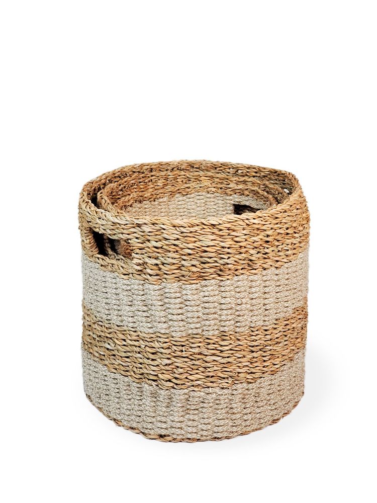 Savar Hamper Basket with Handle - Natural (Set of 3)