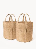 Load image into Gallery viewer, Kata Basket with handle - Natural (Set of 2)
