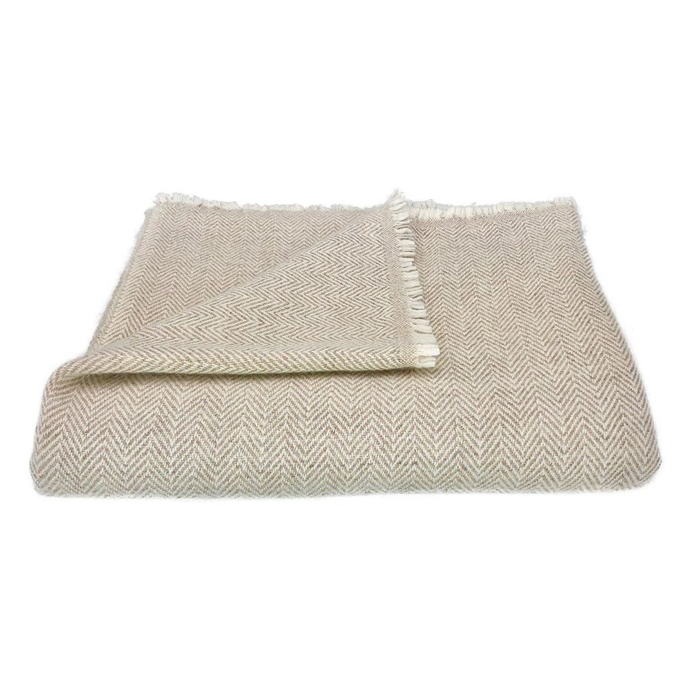 Espresso Herringbone Cashmere Throw