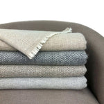 Load image into Gallery viewer, Espresso Herringbone Cashmere Throw
