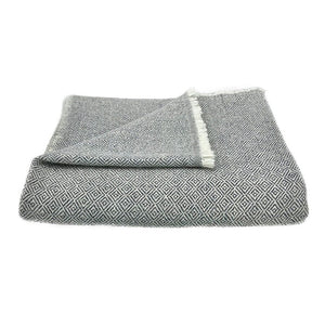 Charcoal Diamond Cashmere Throw