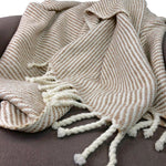 Load image into Gallery viewer, Chunky Camel Stripe Alpaca Throw
