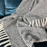 Load image into Gallery viewer, Chunky Black Stripe Alpaca Throw
