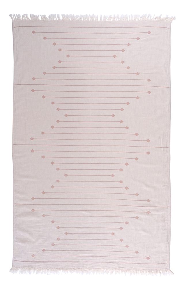 Connecting Dots Towel - Dusty Blush and White