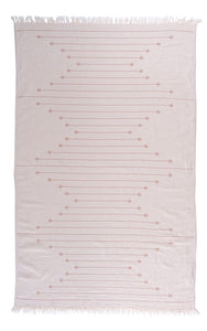 Connecting Dots Towel - Dusty Blush and White