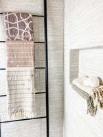 Load image into Gallery viewer, Connecting Dots Towel - Dusty Blush and White
