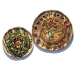 Load image into Gallery viewer, 2 Large-sized Acacia platters for Pizza and Salad party serving set(16” and 12”)
