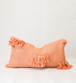 Load image into Gallery viewer, Diamond Guayaba Pink Lumbar Pillow with Tassels
