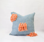 Load image into Gallery viewer, Naidi Blue Pillow with Tassels
