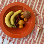 Load image into Gallery viewer, Andana Sustainable Striped Mediterranean Style Tablecloth Set - Magenta
